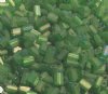 50g 5x4x2mm Transparent Matte Iris Green Tile Beads